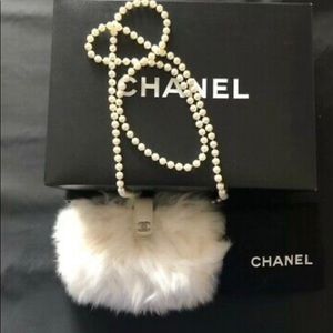Chanel fur pearl mini crossbody
